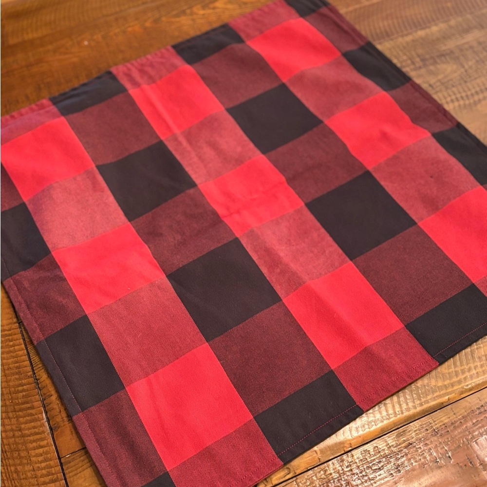 Pottery Barn Red and Black Buffalo Check Pillow Cover